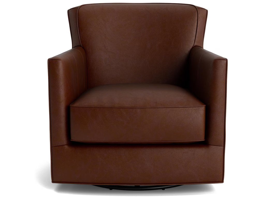 New American Living Leather Thin Track Arm Swivel Chair - image 1