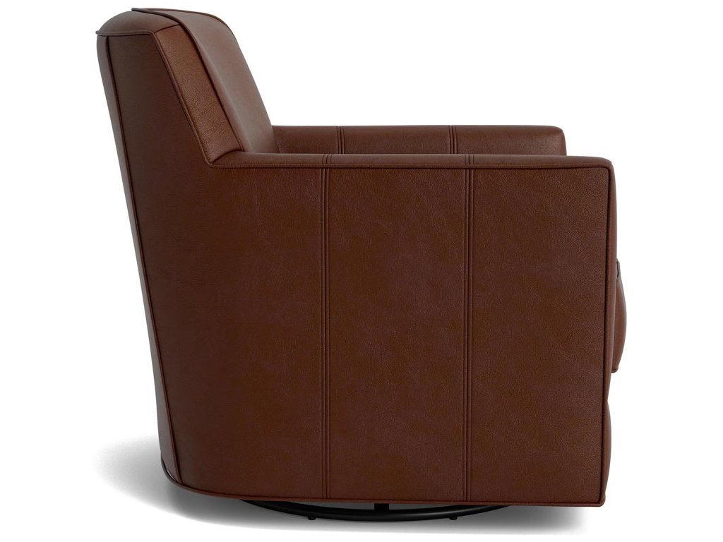 New American Living Leather Thin Track Arm Swivel Chair - image 2