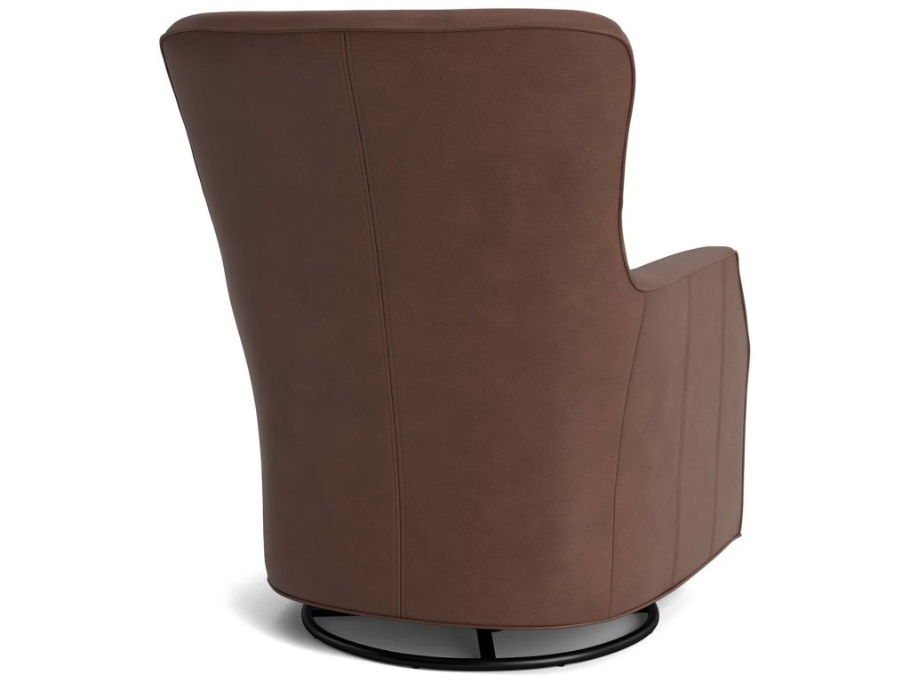 Kent Leather Slope Arm Swivel Chair - image 3