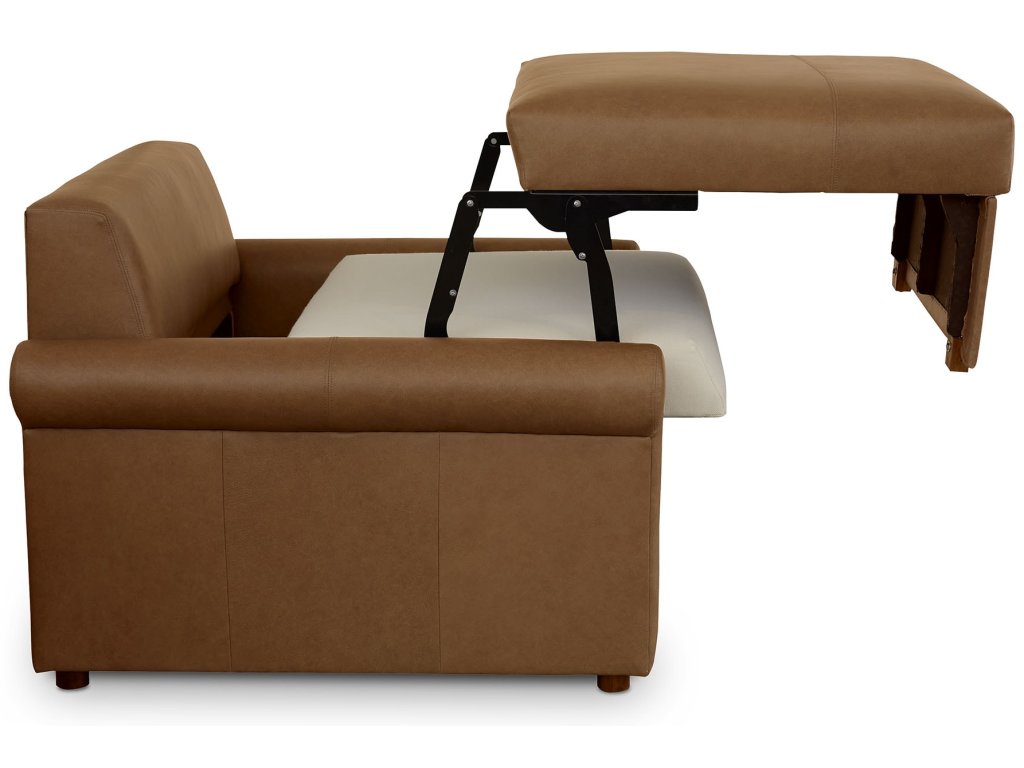 Z4 Leather Roll Arm Twin Sleeper Chair - image 8