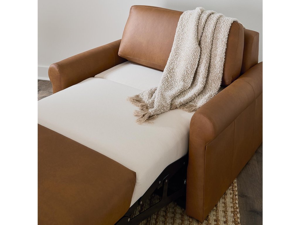 Z4 Leather Roll Arm Twin Sleeper Chair - image 4