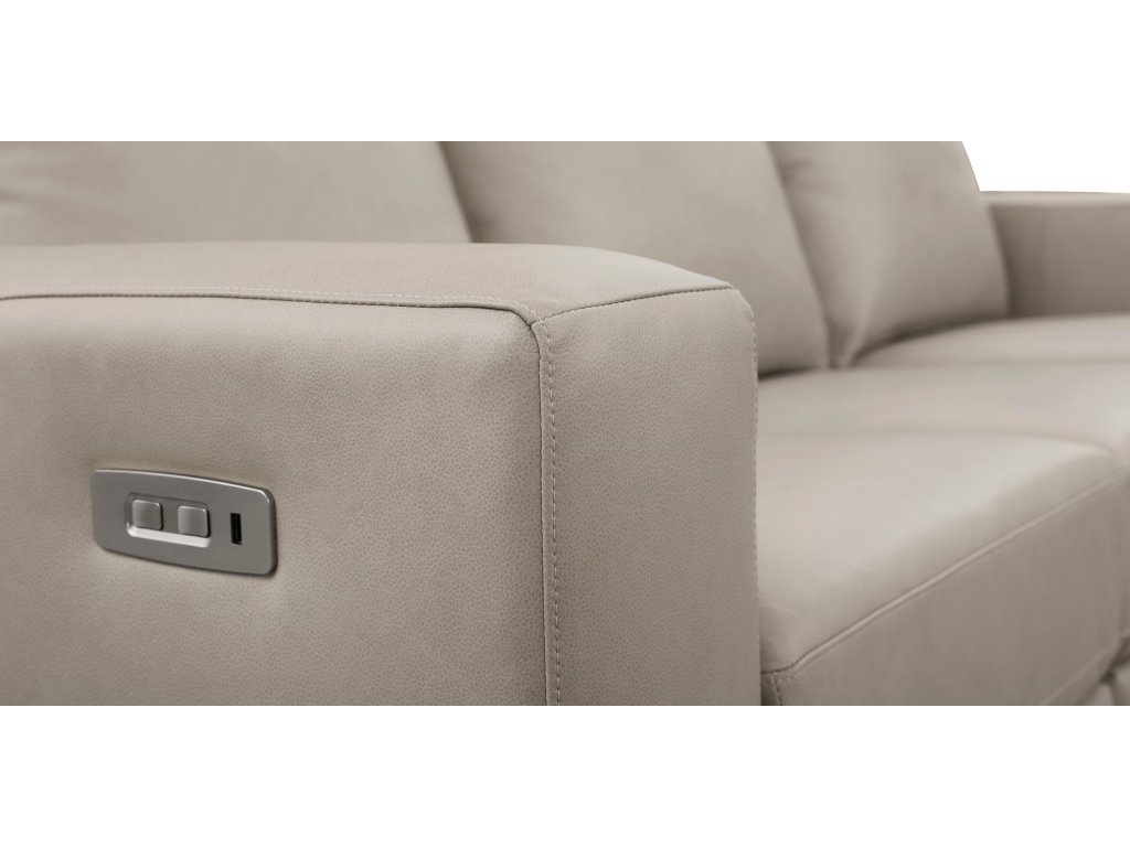 Somers Leather Track Arm Reclining Sofa - image 8