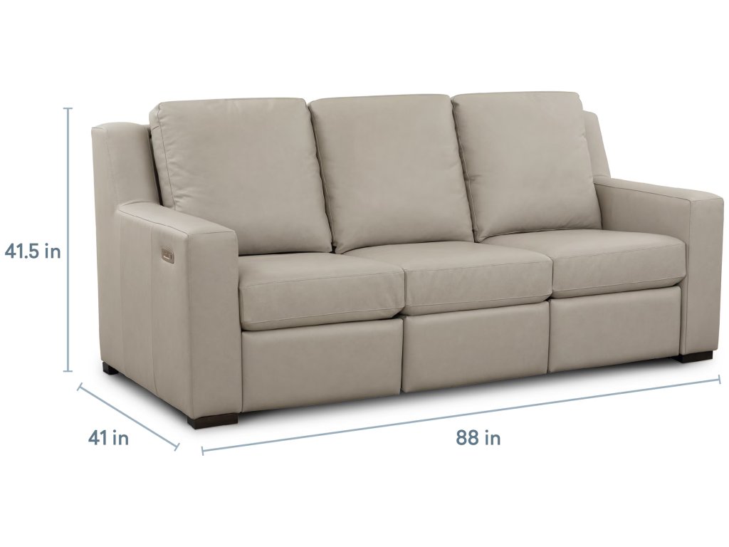 Somers Leather Track Arm Reclining Sofa - image 4