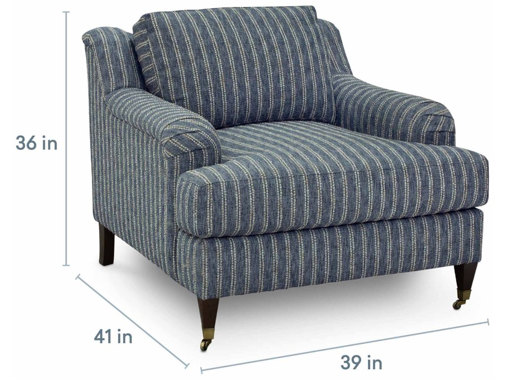 Stockten Indigo English Arm Chair with Casters - image 4