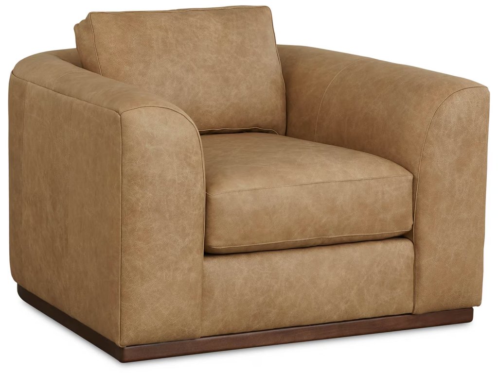 Everly Leather Knife Arm Accent Chair - image 1