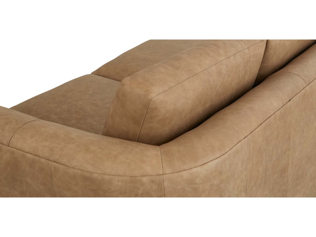 Everly Leather Knife Arm Sofa - image 5