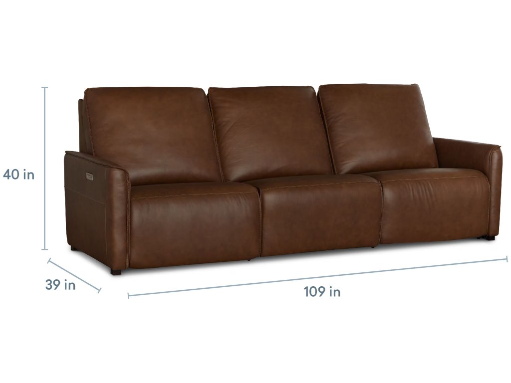 Everett Leather Modular Reclining Sofa - image 4