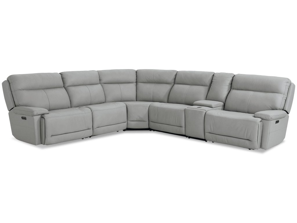 Fletcher Leather Power Reclining Sectional - main image