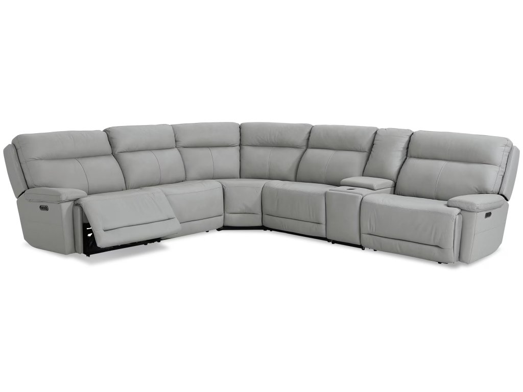 Fletcher Leather Power Reclining Sectional - image 3