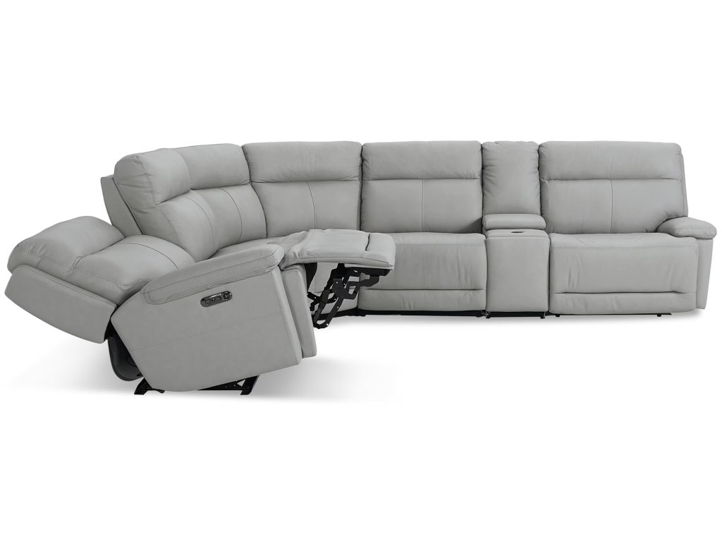 Fletcher Leather Power Reclining Sectional - image 4