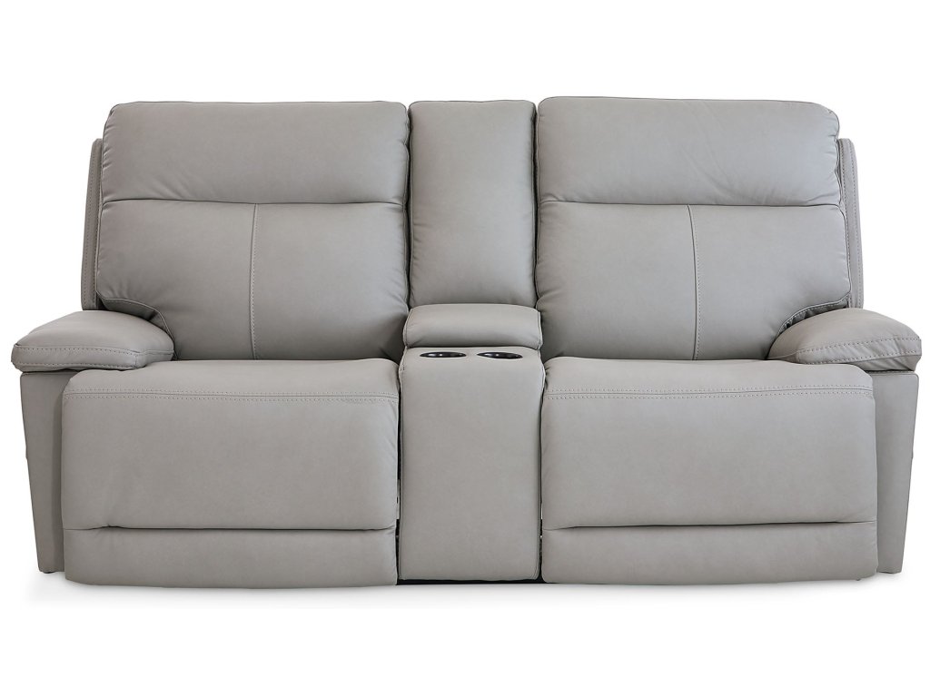 Fletcher Leather Power Reclining Loveseat with Center Console - main image