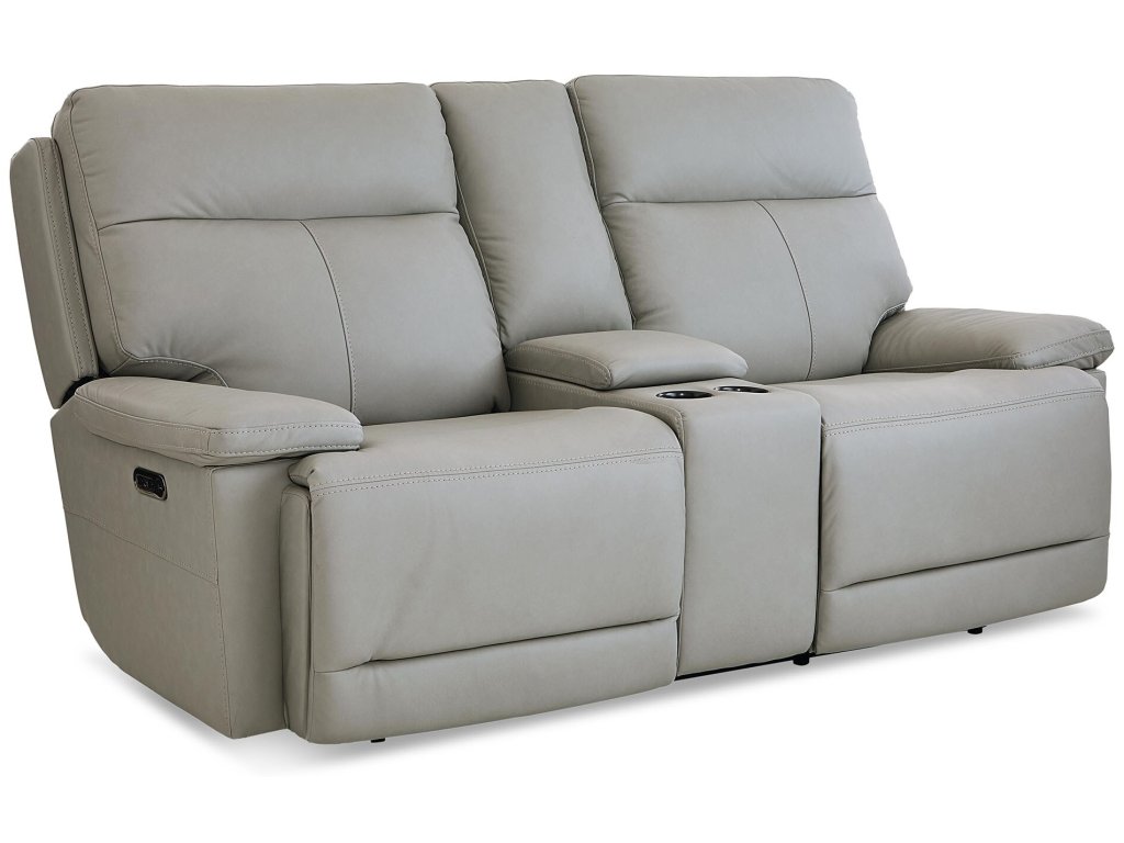 Fletcher Leather Power Reclining Loveseat with Center Console - image 3