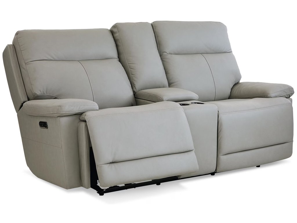 Fletcher Leather Power Reclining Loveseat with Center Console - image 4