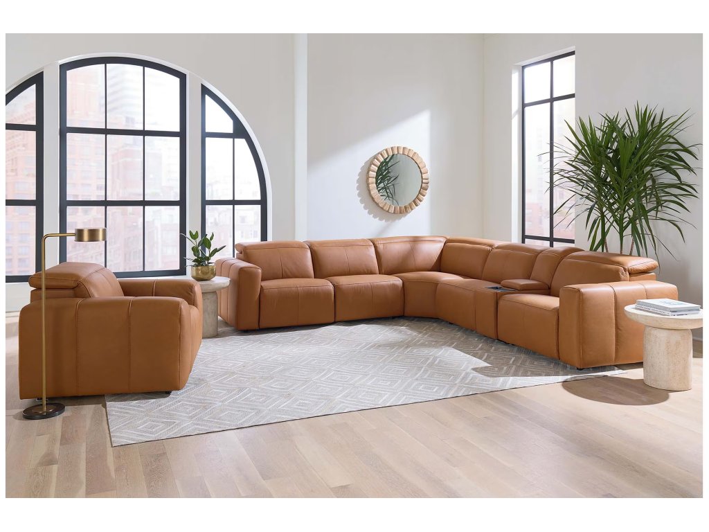 Airy Leather Power Reclining Sectional - image 1