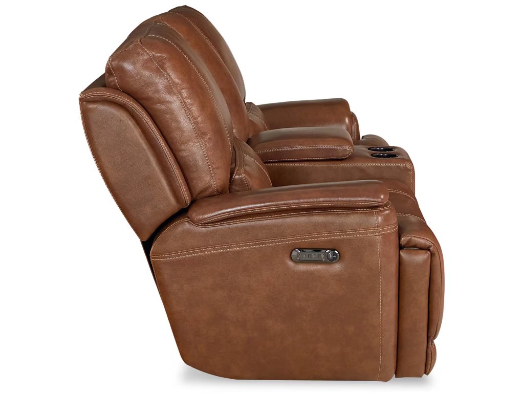 Burlington Leather Power Reclining Loveseat with Center Console - image 3