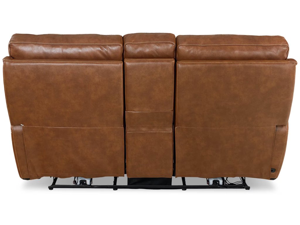 Burlington Leather Power Reclining Loveseat with Center Console - image 5