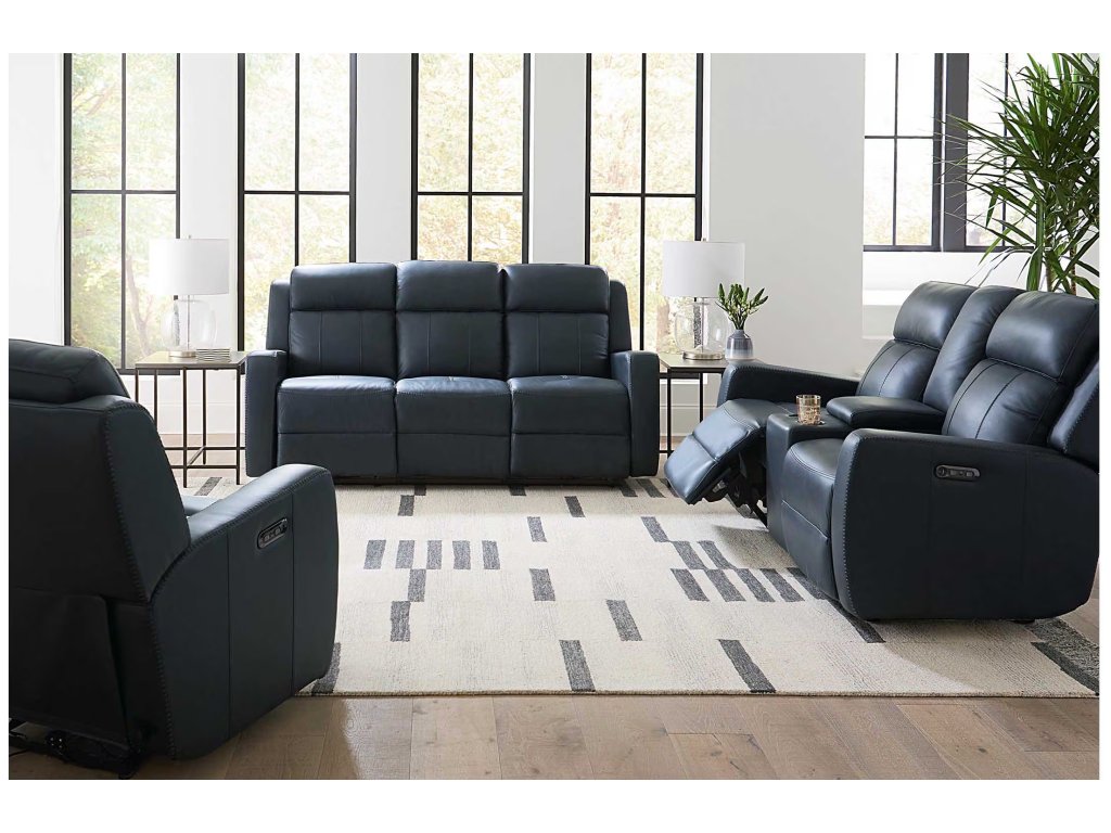 Norwood Leather Power Reclining Loveseat with Center Console - image 2