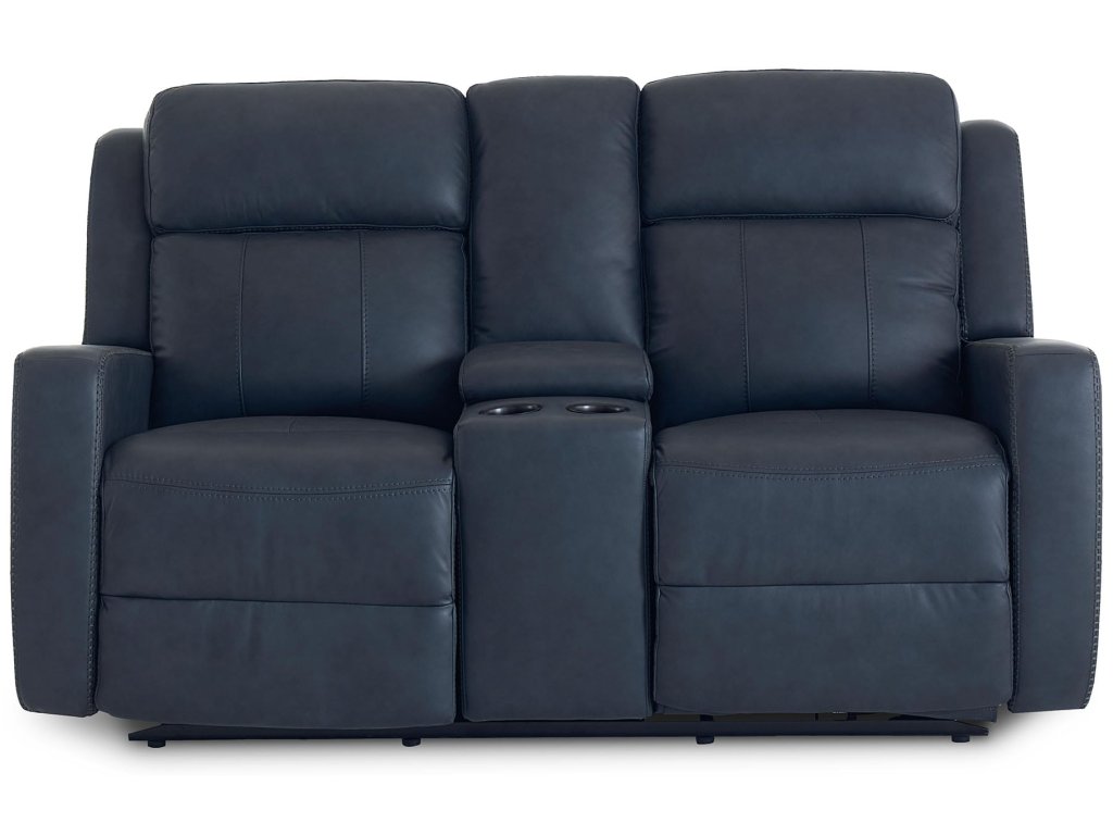 Norwood Leather Power Reclining Loveseat with Center Console - main image