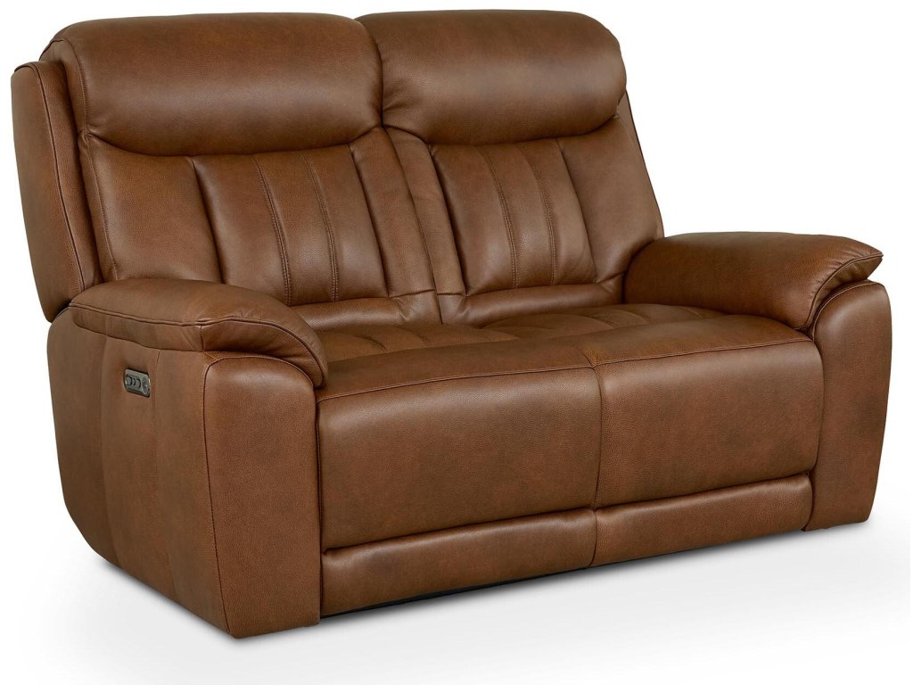 Benson Leather Power Reclining Loveseat - image 1