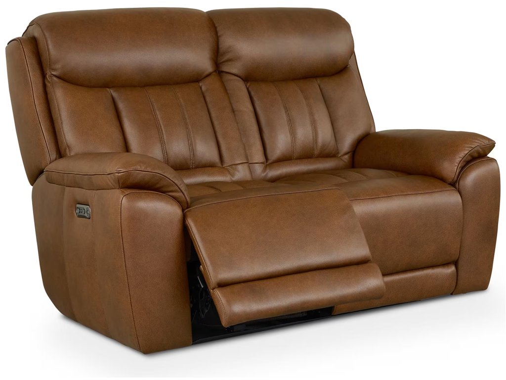 Benson Leather Power Reclining Loveseat - image 2