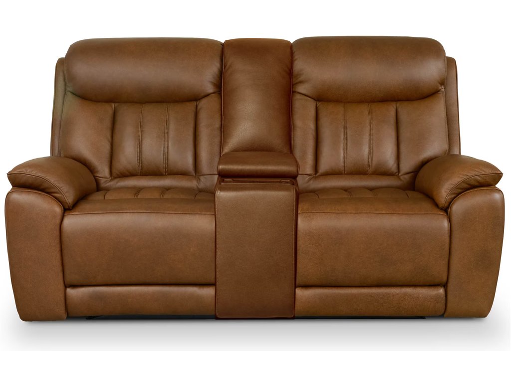 Benson Leather Power Reclining Loveseat with Center Console - main image
