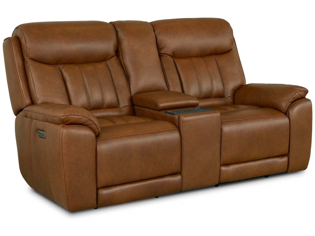 Benson Leather Power Reclining Loveseat with Center Console - image 7