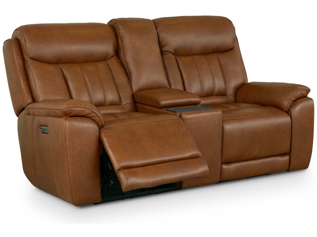 Benson Leather Power Reclining Loveseat with Center Console - image 8