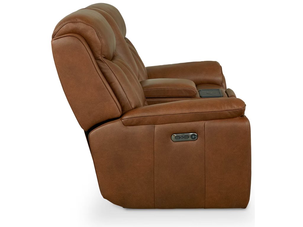 Benson Leather Power Reclining Loveseat with Center Console - image 9