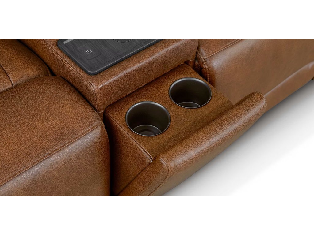 Benson Leather Power Reclining Loveseat with Center Console - image 6