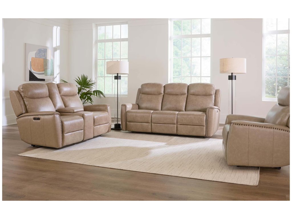 Douglas Leather Power Reclining Loveseat with Center Console - image 1