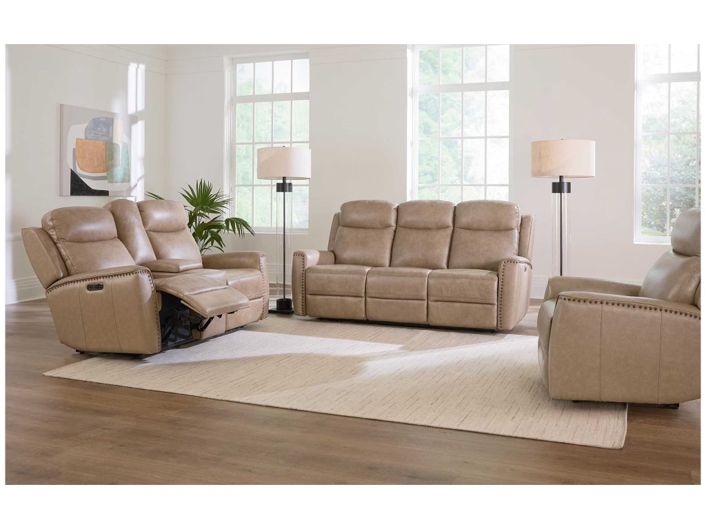 Douglas Leather Power Reclining Loveseat with Center Console - image 2
