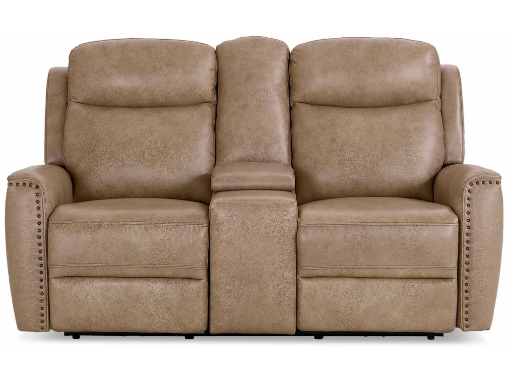 Douglas Leather Power Reclining Loveseat with Center Console - main image