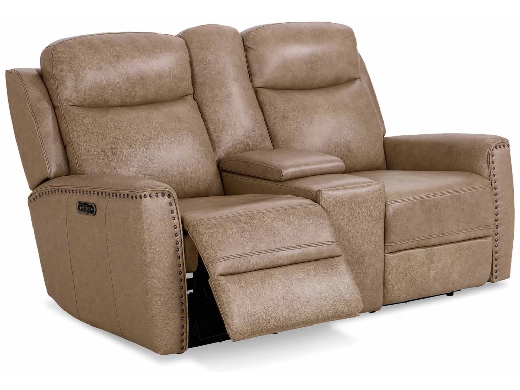 Douglas Leather Power Reclining Loveseat with Center Console - image 4