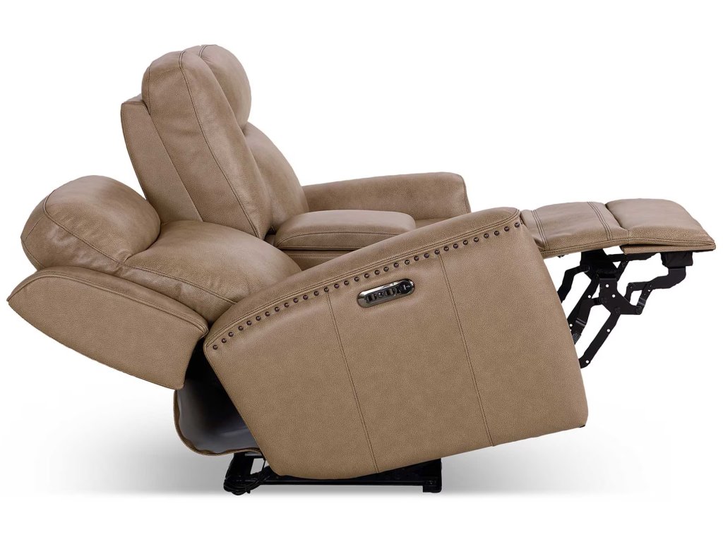 Douglas Leather Power Reclining Loveseat with Center Console - image 5