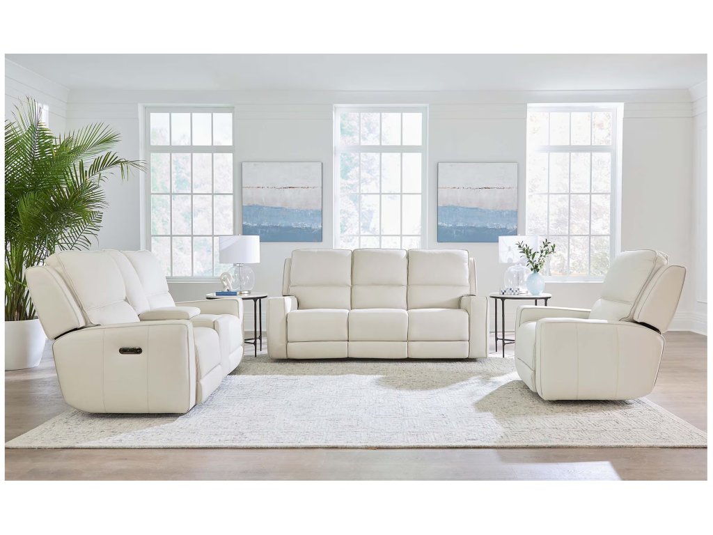 Raymond Leather Power Reclining Loveseat with Center Console - image 1