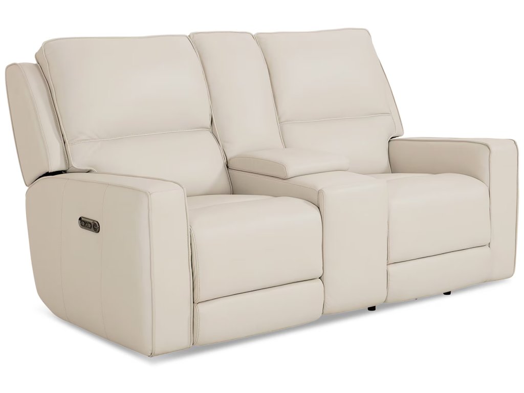 Raymond Leather Power Reclining Loveseat with Center Console - image 3