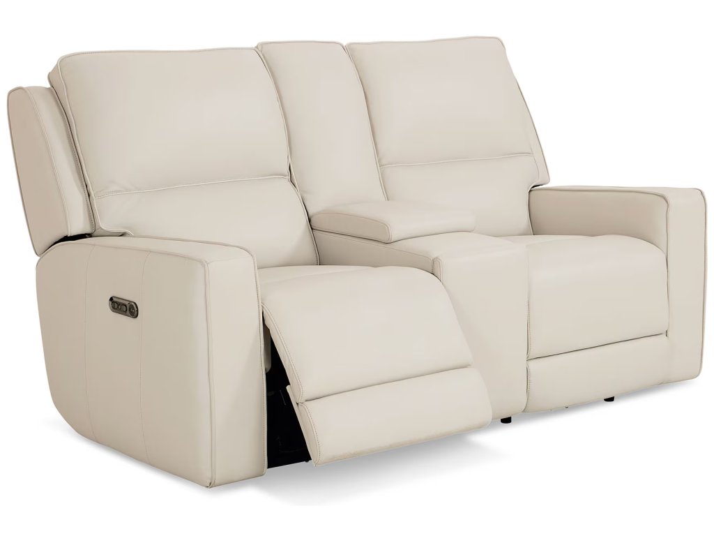 Raymond Leather Power Reclining Loveseat with Center Console - image 4
