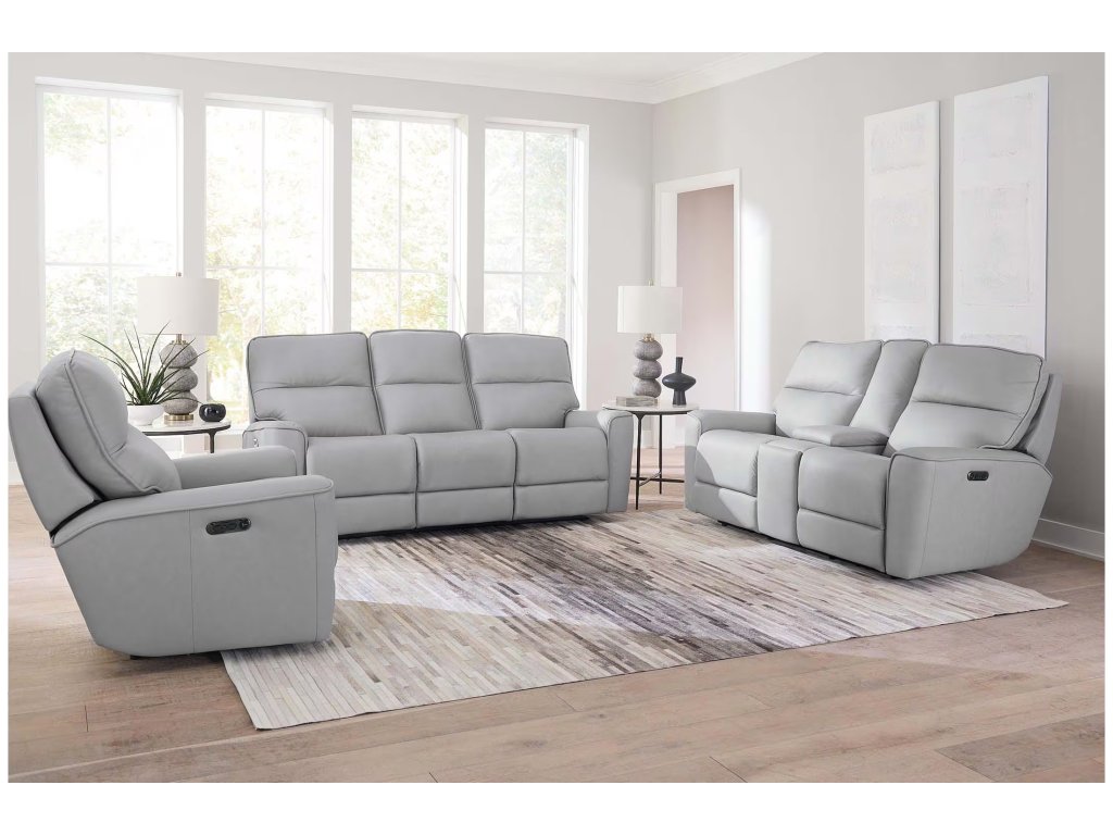 Kenneth Leather Power Reclining Loveseat with Center Console - image 1