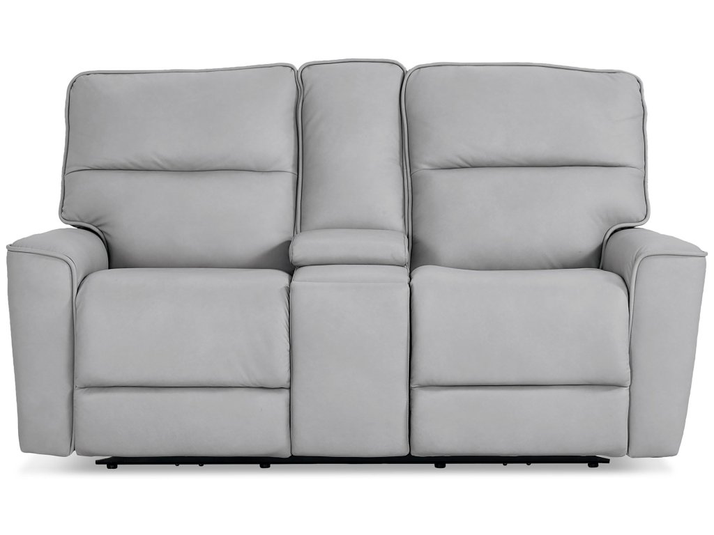 Kenneth Leather Power Reclining Loveseat with Center Console - main image