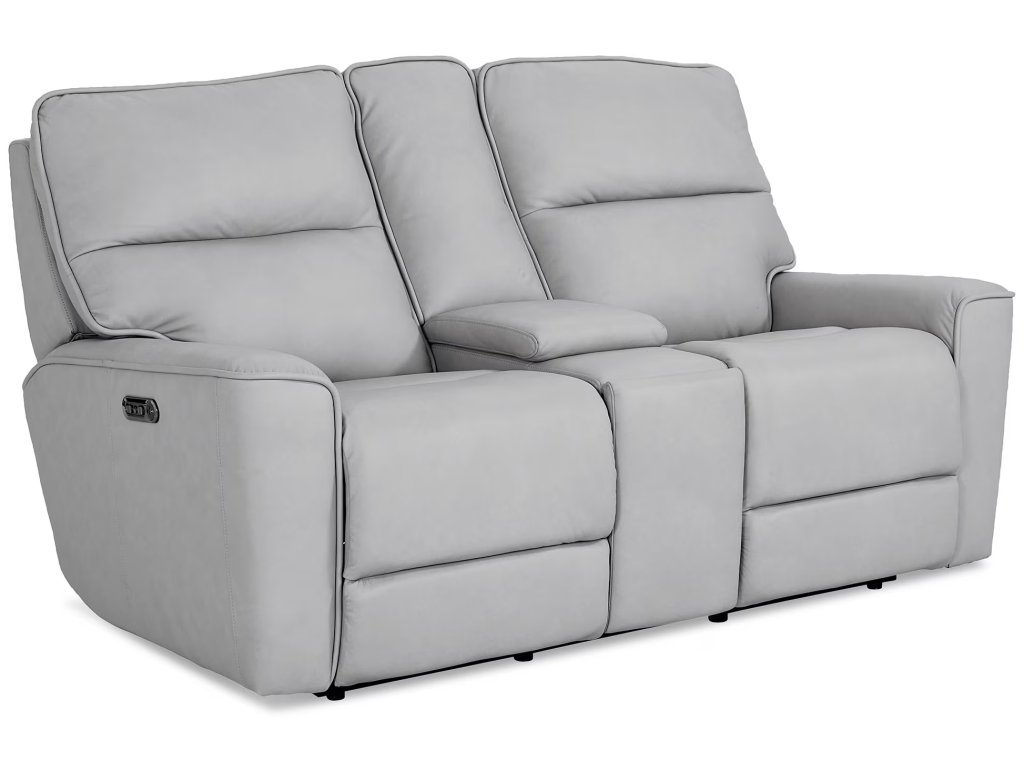 Kenneth Leather Power Reclining Loveseat with Center Console - image 3