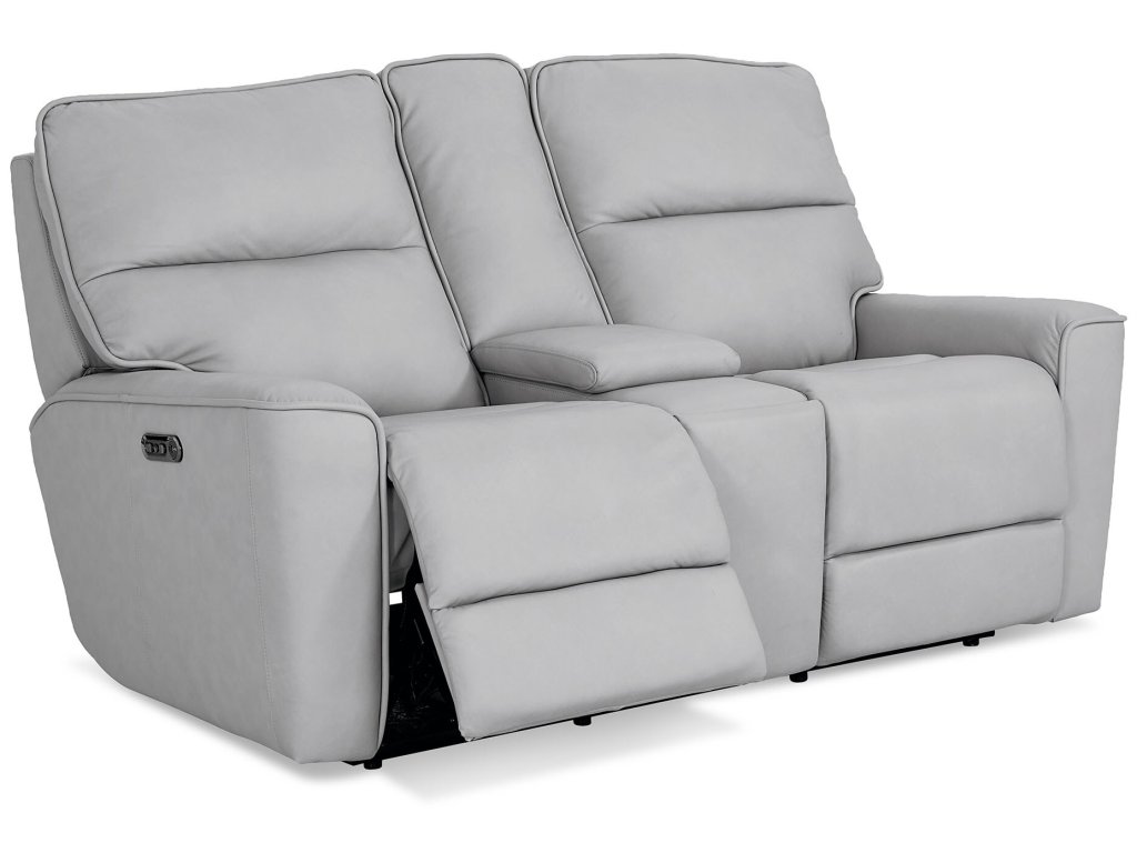 Kenneth Leather Power Reclining Loveseat with Center Console - image 4