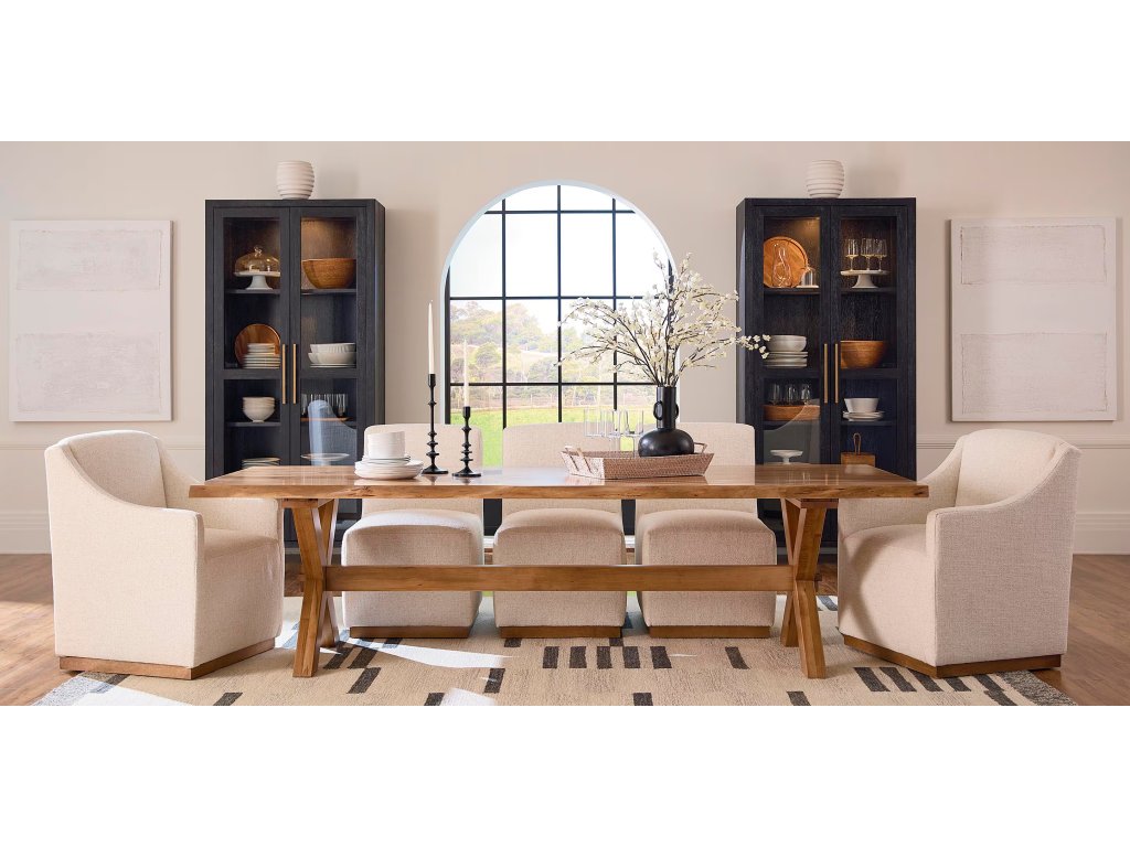 Banks Upholstered Dining Armchair with Casters - image 2