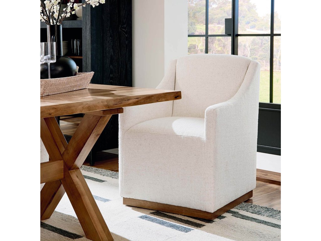 Banks Upholstered Dining Armchair with Casters - image 1