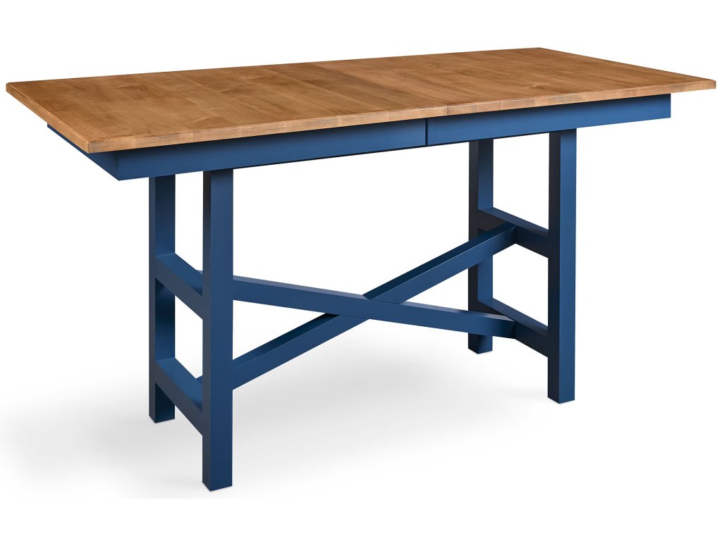 HideAway Solid Maple Trestle Extendable Counter Dining Table - image 1