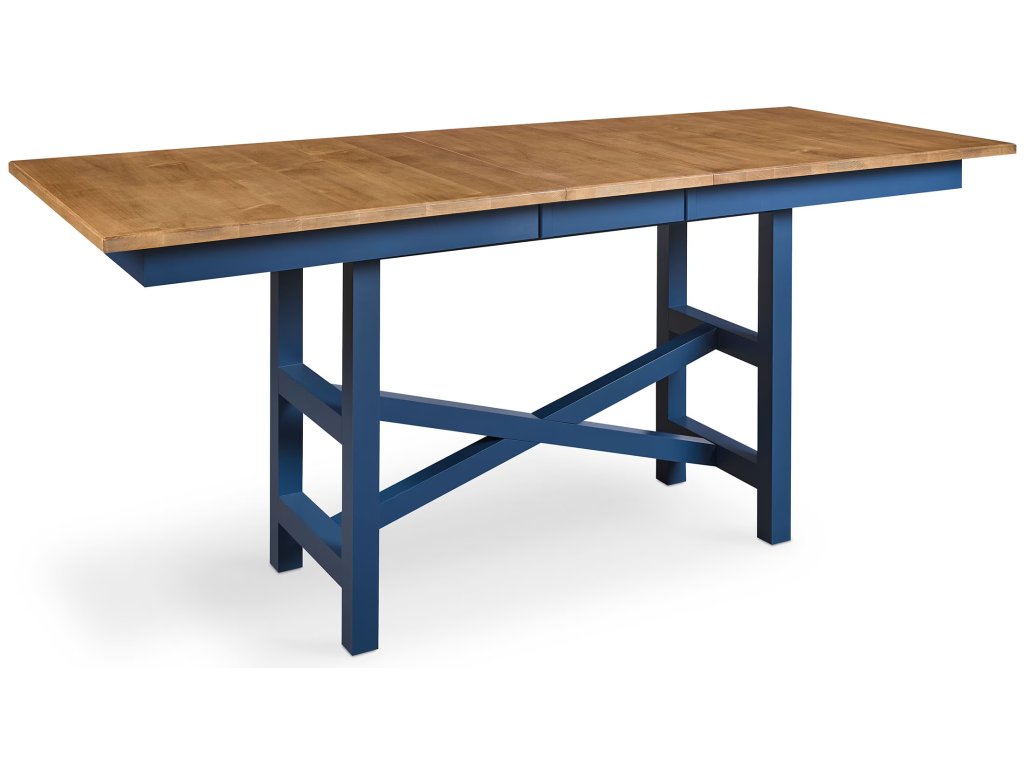 HideAway Solid Maple Trestle Extendable Counter Dining Table - main image