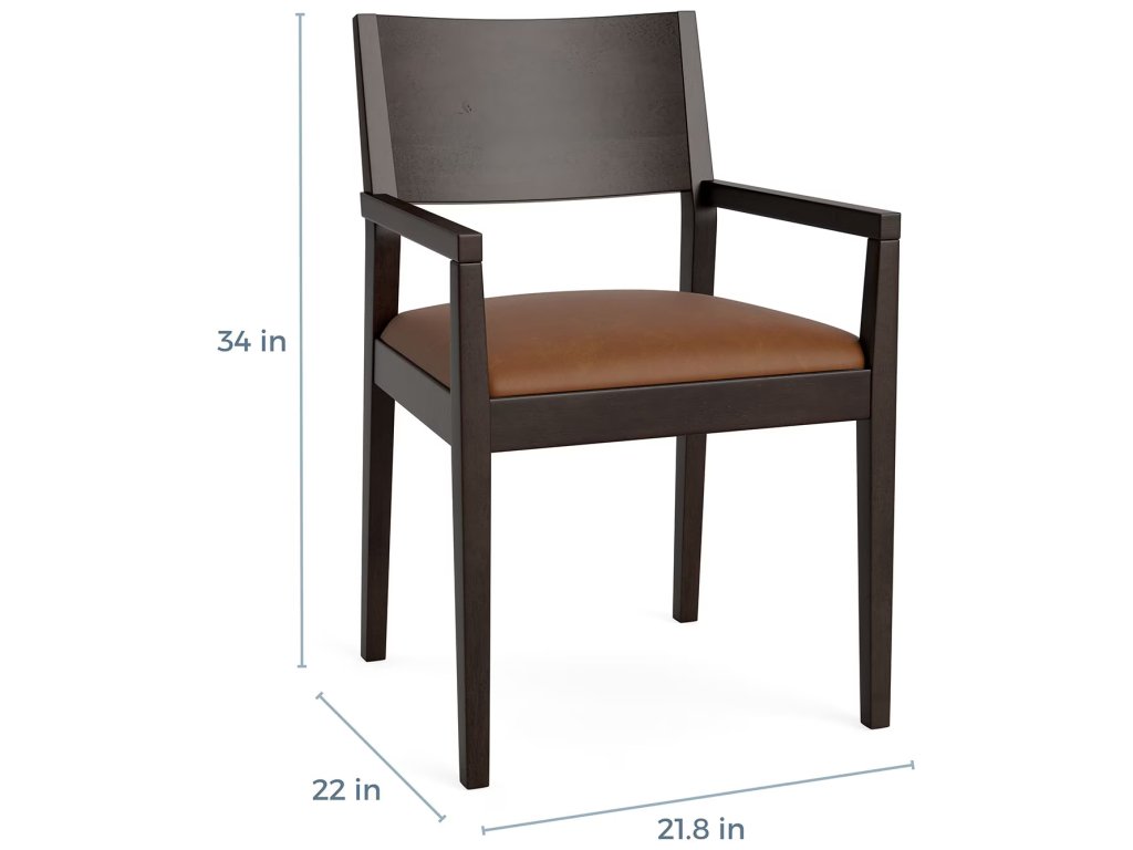 Myers Dining Armchair with Leather Upholstered Seat - image 3