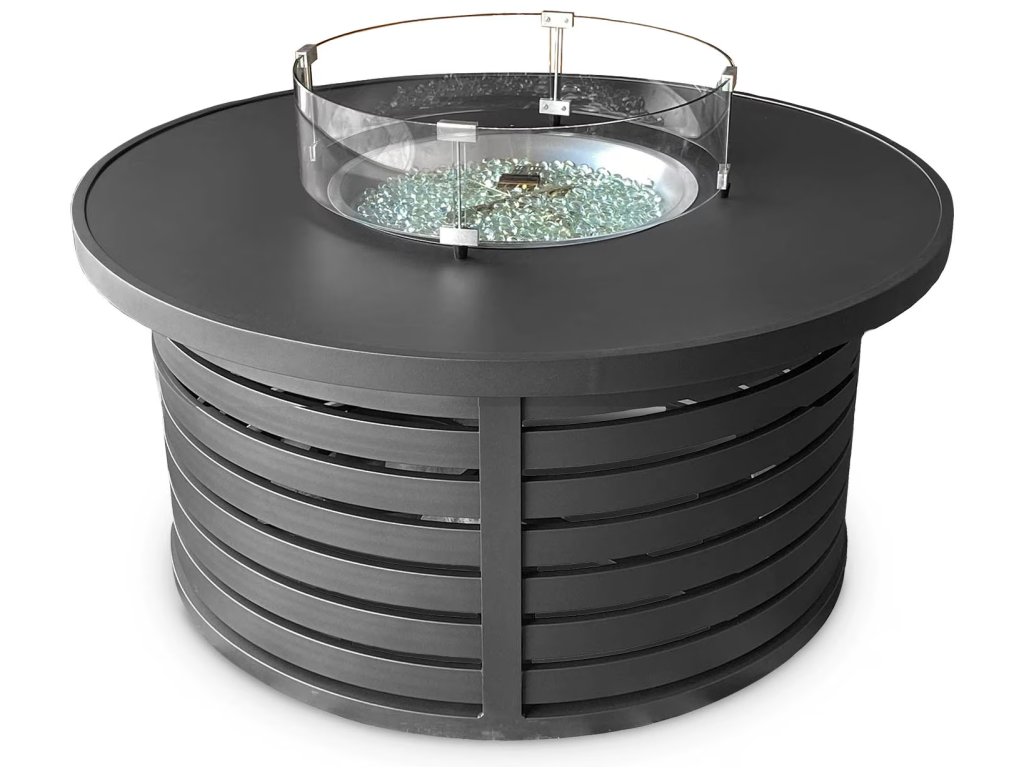 Contempo Round Fire Table with Wind Screen - main image