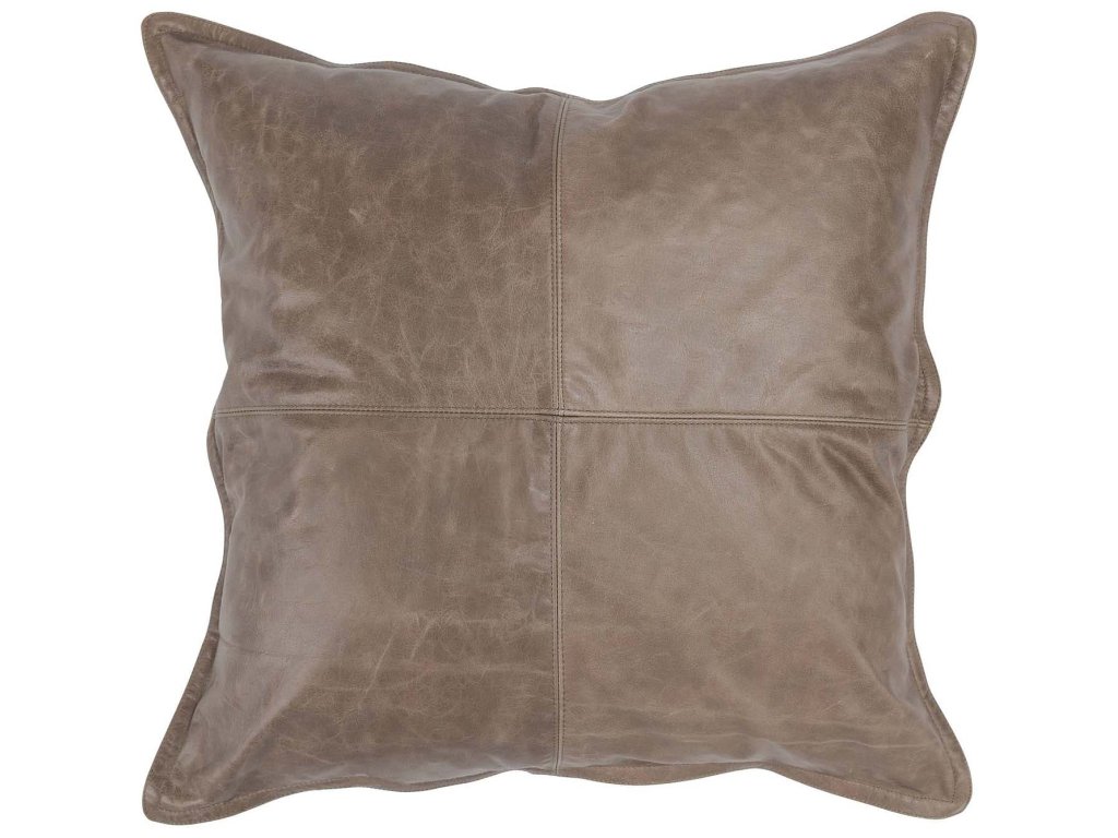 Dumont Leather Sandstorm Taupe Square Pillow Cover + Insert - main image