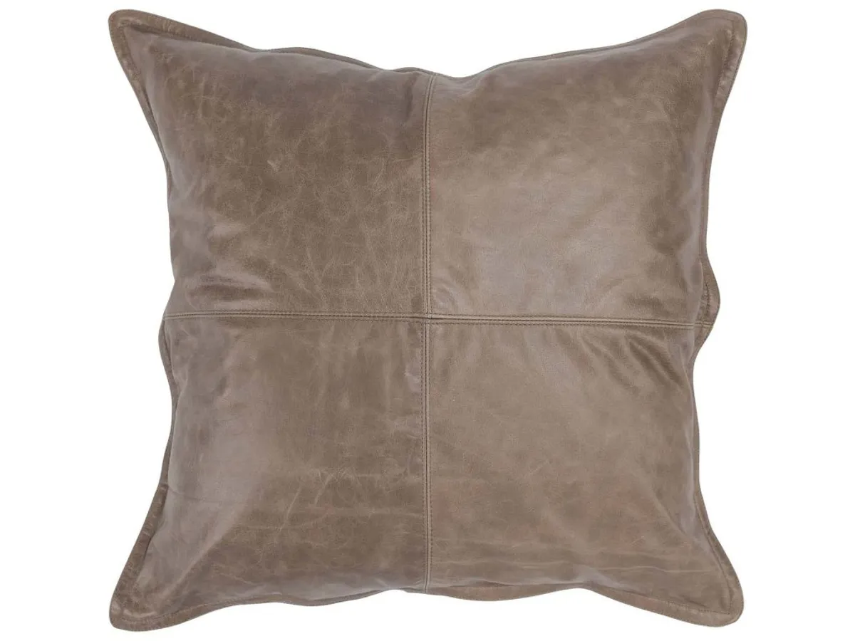 Dumont Leather Sandstorm Taupe Square Pillow Cover + Insert - primary view