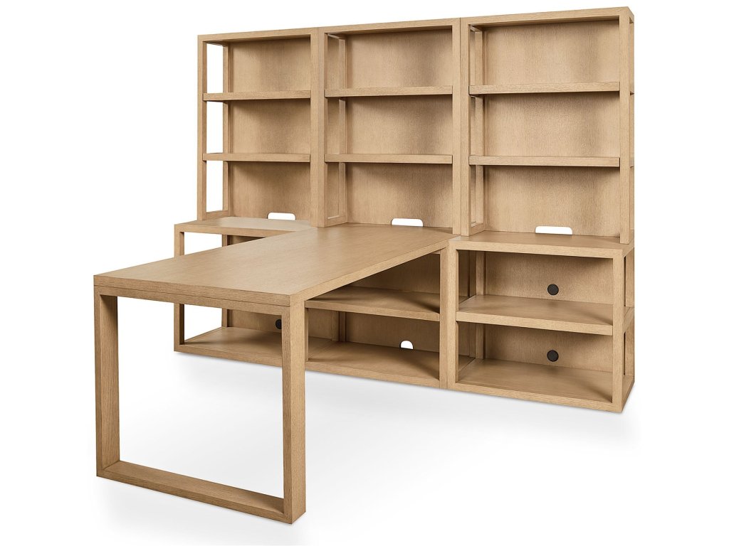 HomeWork Office Desk and 3 Wide Bookshelf Set - image 2